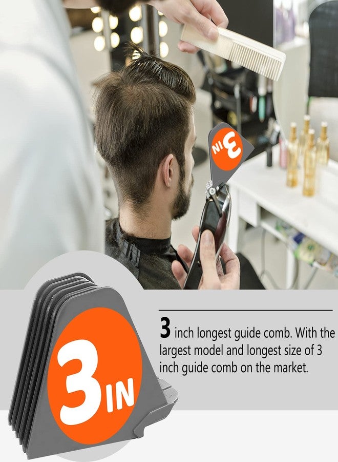 AFANSO Mega Hair Clipper Guards, 8pcs Gray, Fits Most Wahl Full Size Hair Clippers (3 Inch 8pcs) - Image 3